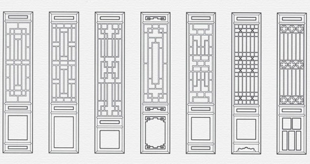 信丰常用中式仿古花窗图案隔断设计图