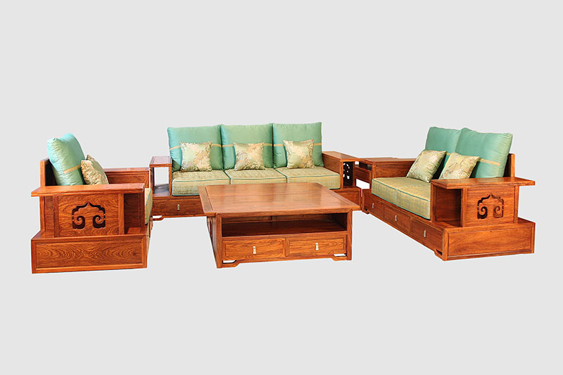 信丰中式实木沙发简直太美了